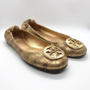 MakeAnOffer! Tory Burch Gold Reva Flats EUC